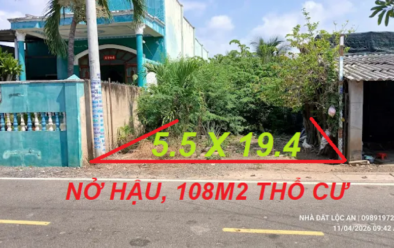 5.5 x 20 BÁN NHANH LÔ ĐẤT THỔ CƯ LỘC AN – CHỈ 1 TỶ XXX